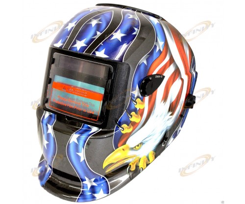 American Eagle Flag Solar Auto-Darkening Welding Helmet Fast Responds Tig Mig